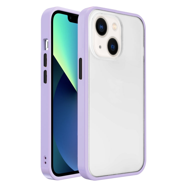 Frosted Skin Feel PC Contrast Color Button Phone Case, For iPhone 14, For iPhone 14 Plus
