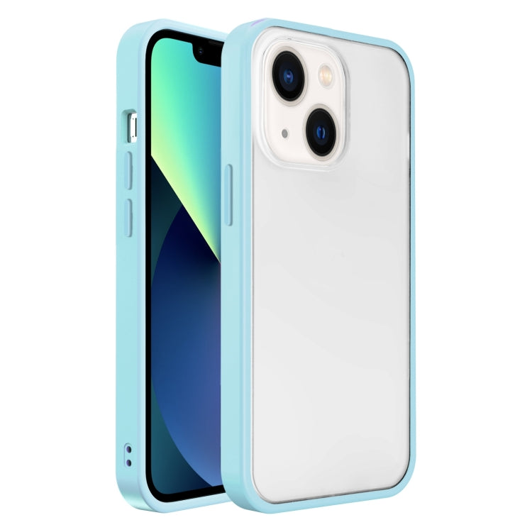 Frosted Skin Feel PC Contrast Color Button Phone Case, For iPhone 14, For iPhone 14 Plus