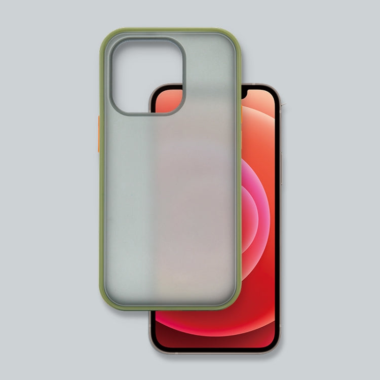 Frosted Skin Feel PC Contrast Color Button Phone Case, For iPhone 14 Pro, For iPhone 14 Pro Max