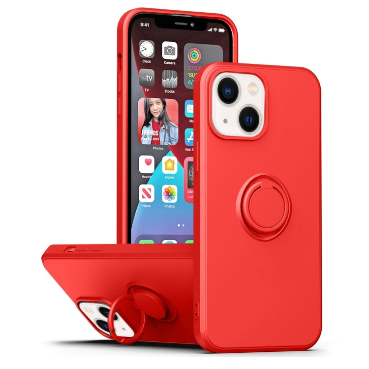Ring Kickstand Silicone Phone Case, For iPhone 14