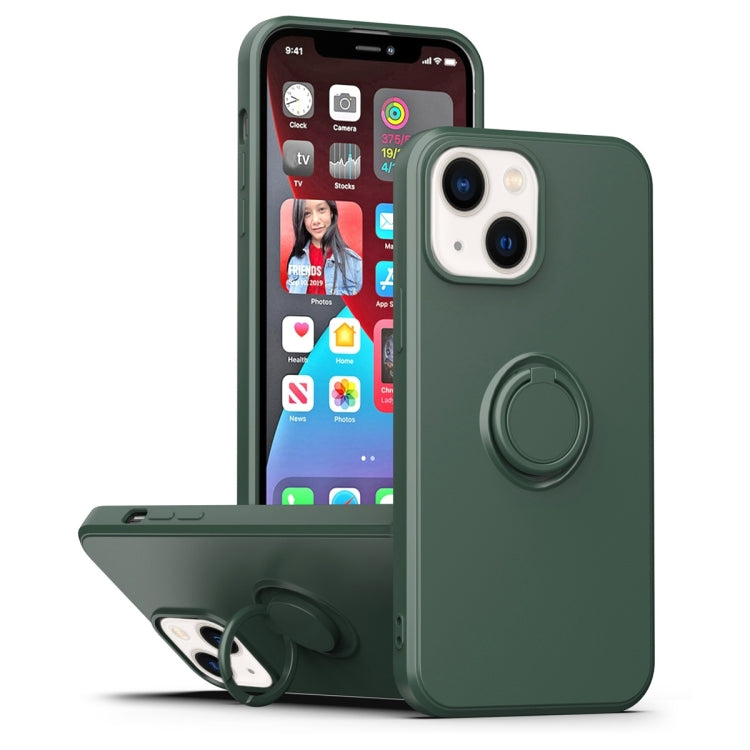 Ring Kickstand Silicone Phone Case, For iPhone 14
