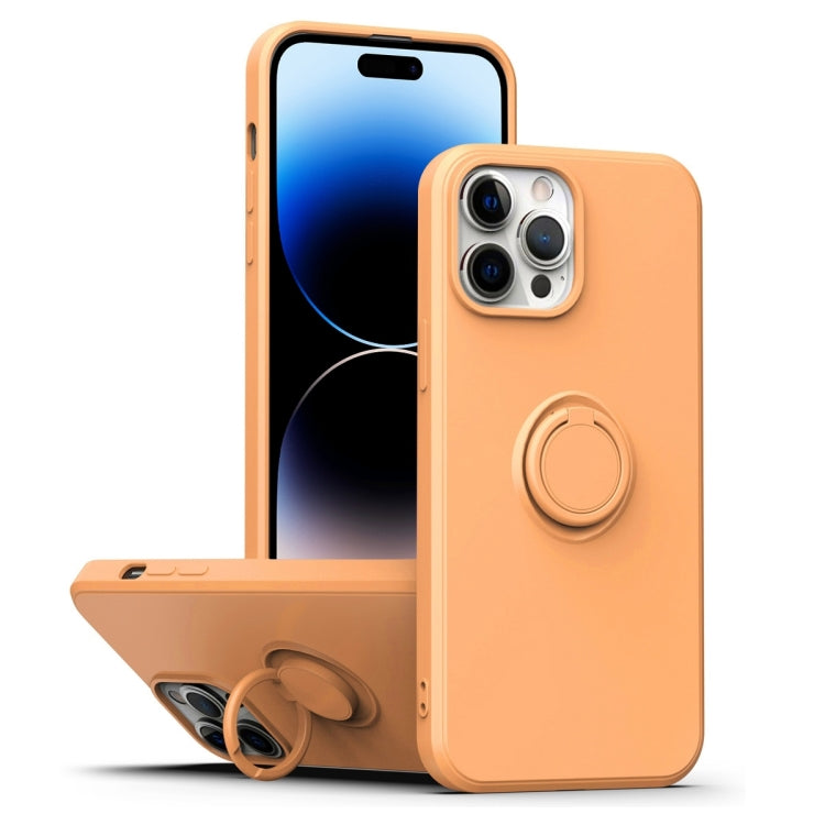 Ring Kickstand Silicone Phone Case, For iPhone 14 Pro