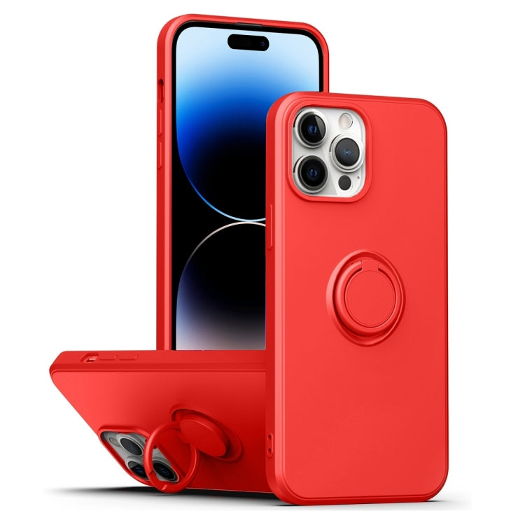 Ring Kickstand Silicone Phone Case, For iPhone 14 Pro Max