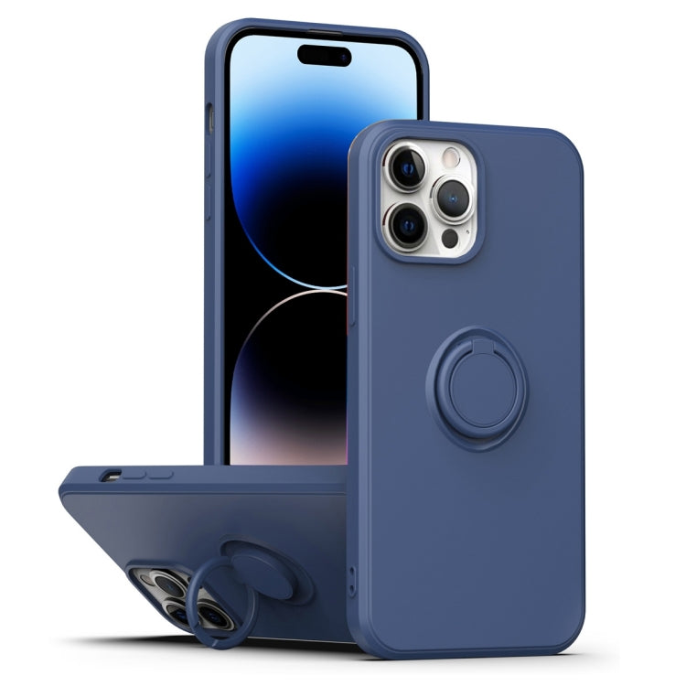 Ring Kickstand Silicone Phone Case, For iPhone 14 Pro Max