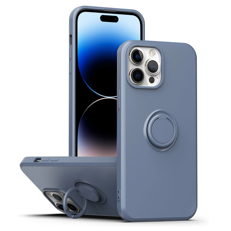 Ring Kickstand Silicone Phone Case, For iPhone 14 Pro Max