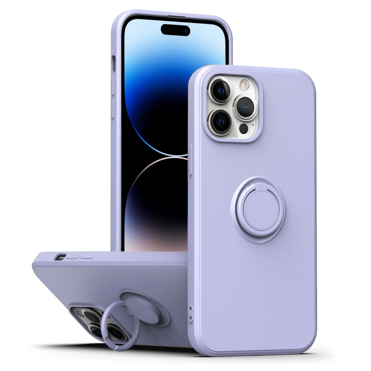 Ring Kickstand Silicone Phone Case, For iPhone 14 Pro Max