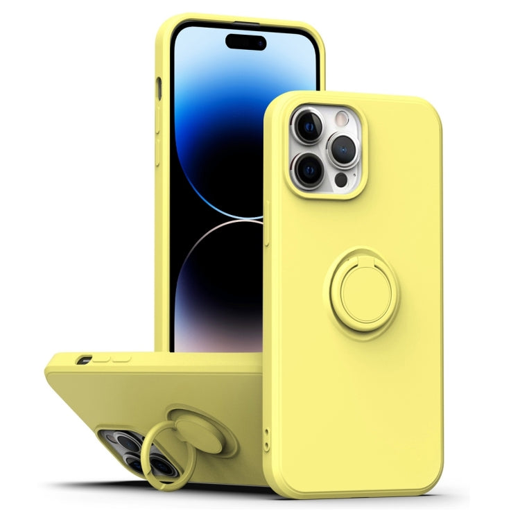 Ring Kickstand Silicone Phone Case, For iPhone 14 Pro Max