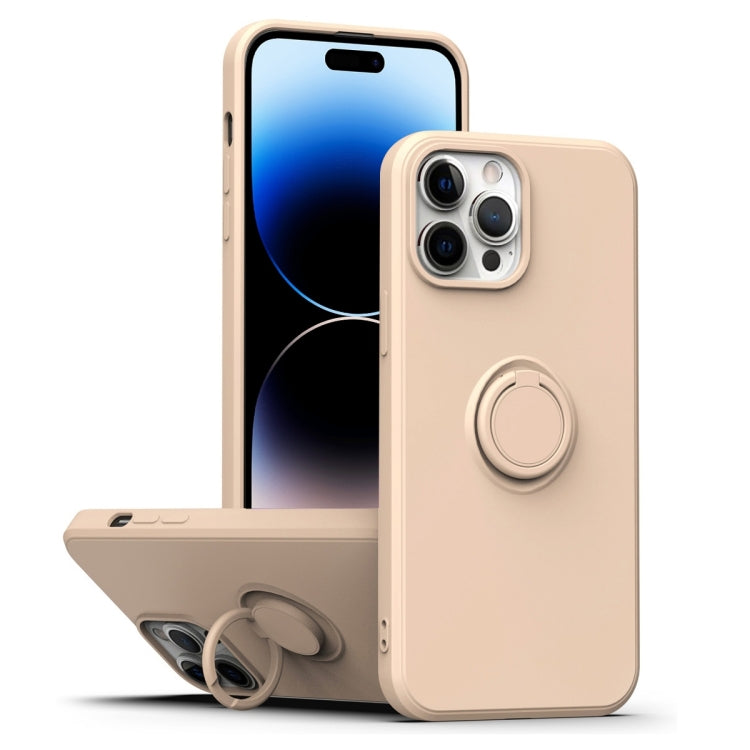 Ring Kickstand Silicone Phone Case, For iPhone 14 Pro Max