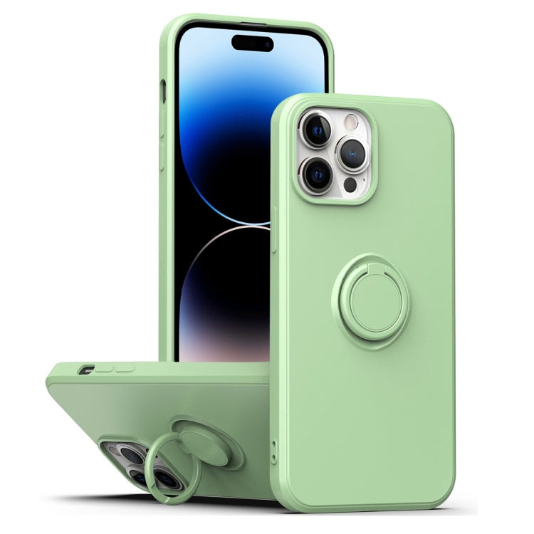 Ring Kickstand Silicone Phone Case, For iPhone 14 Pro Max