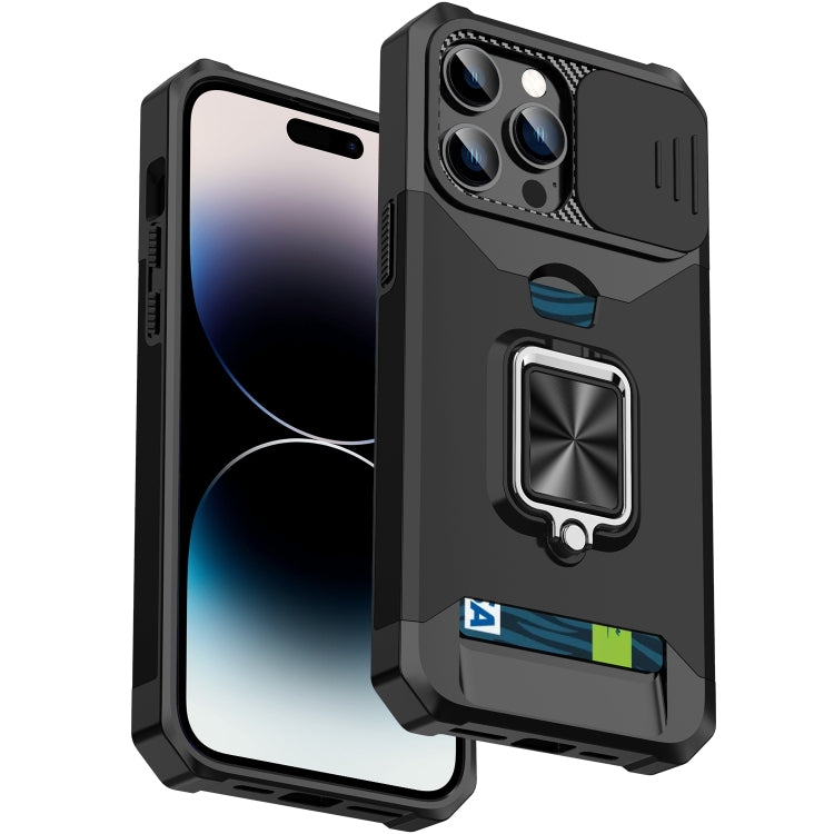 Sliding Camshield Card Phone Case, For iPhone 14, For iPhone 14 Pro, For iPhone 14 Pro Max
