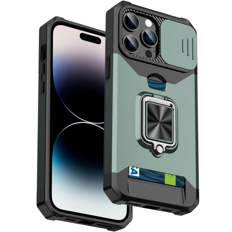 Sliding Camshield Card Phone Case, For iPhone 14, For iPhone 14 Pro, For iPhone 14 Pro Max