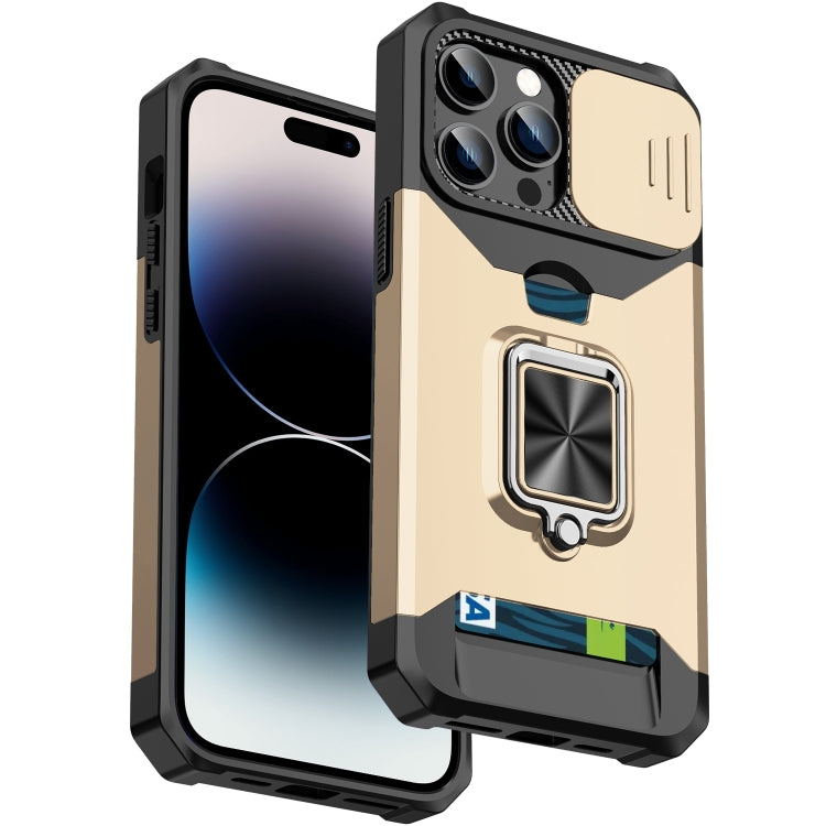 Sliding Camshield Card Phone Case, For iPhone 14, For iPhone 14 Pro, For iPhone 14 Pro Max