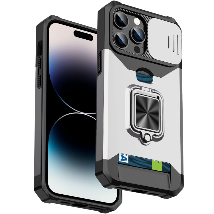 Sliding Camshield Card Phone Case, For iPhone 14, For iPhone 14 Pro, For iPhone 14 Pro Max