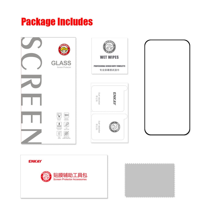 ENKAY Full Glue 0.26mm 9H 2.5D Tempered Glass Full Film for iPhone 14 Pro Max, For iPhone 14 Pro Max (1 PC), For iPhone 14 Pro Max (2 PCS), For iPhone 14 Pro Max (5 PCS), For iPhone 14 Pro Max (10 PCS)