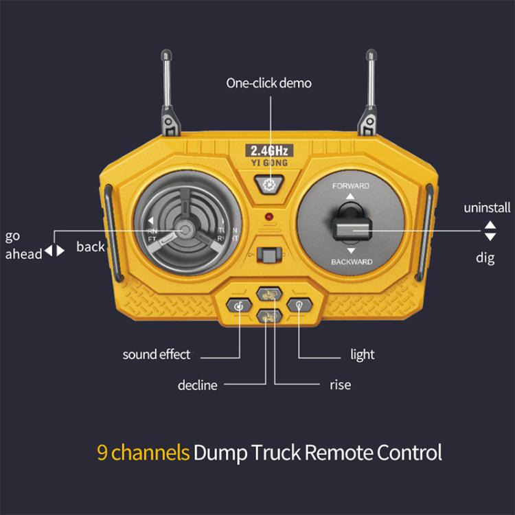 MoFun 1048 2.4G remote control nine-channel cargo construction vehicle 1:24 multi-function mining truck dumper