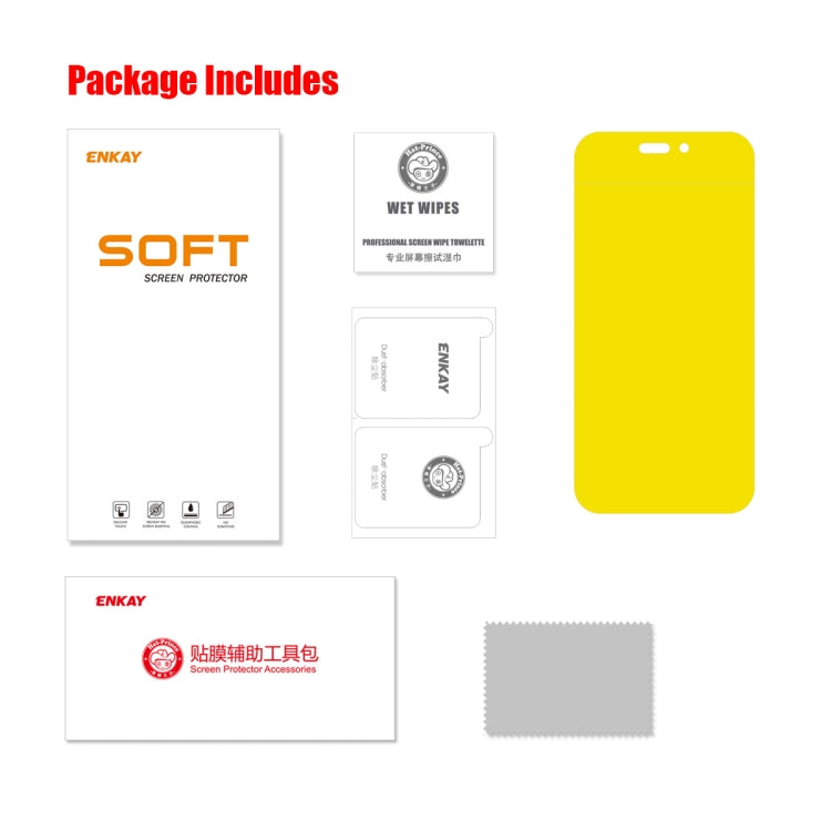 ENKAY Full Glue Explosion-proof Hydrogel Film For iPhone 14 Pro, For iPhone 14 Pro (1 PC), For iPhone 14 Pro (2 PCS), For iPhone 14 Pro (5 PCS), For iPhone 14 Pro (10 PCS)