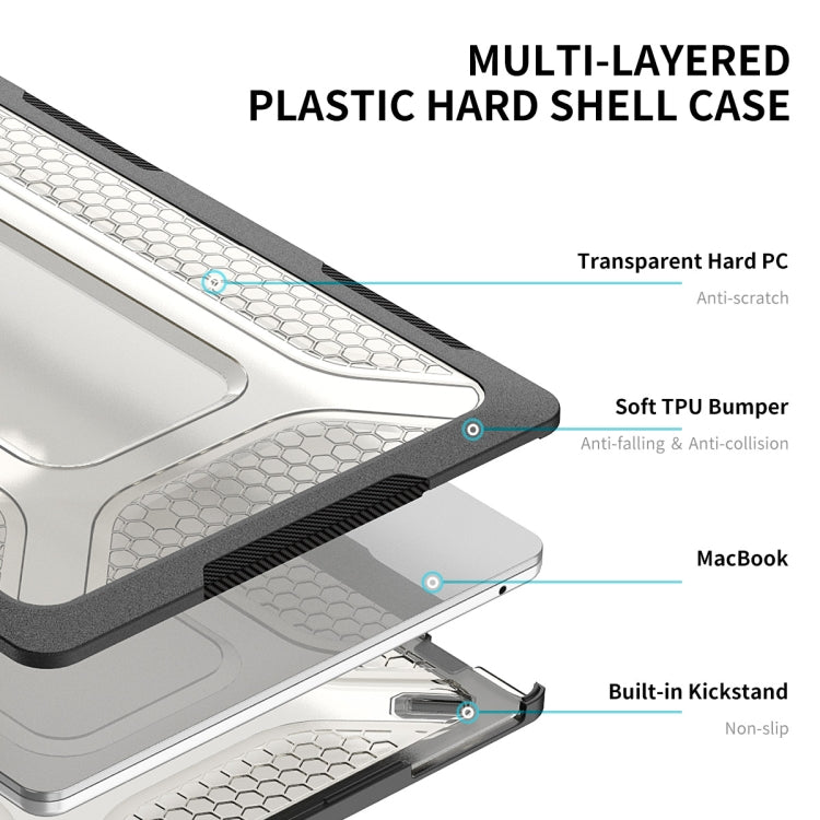 For MacBook Air 13.6 2022/2024 A2681 (M2) / A3113 (M3) ENKAY Hat-Prince 3 in 1 Protective Bracket Case Cover Hard Shell with TPU Keyboard Film / Anti-dust Plugs, For MacBook Air 13.6 2022/2024 A2681 (M2) / A3113 (M3)...
