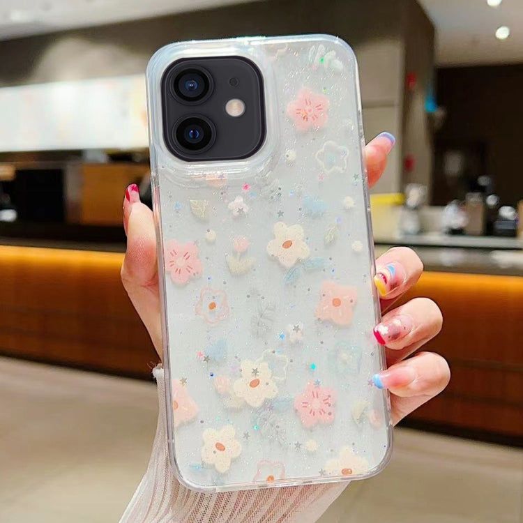 Fresh Small Floral Epoxy TPU Phone Case, For iPhone 13 mini, For iPhone 12, For iPhone 12 Pro Max, For iPhone 12 Pro