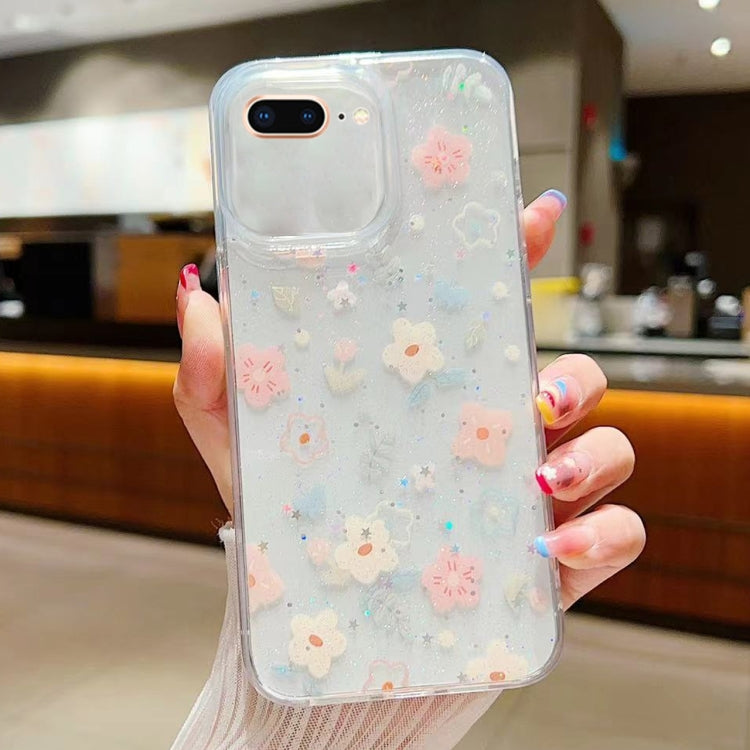 Fresh Small Floral Epoxy TPU Phone Case, For iPhone XR, For iPhone XS Max, For iPhone 7 Plus / 8 Plus, For iPhone X / XS