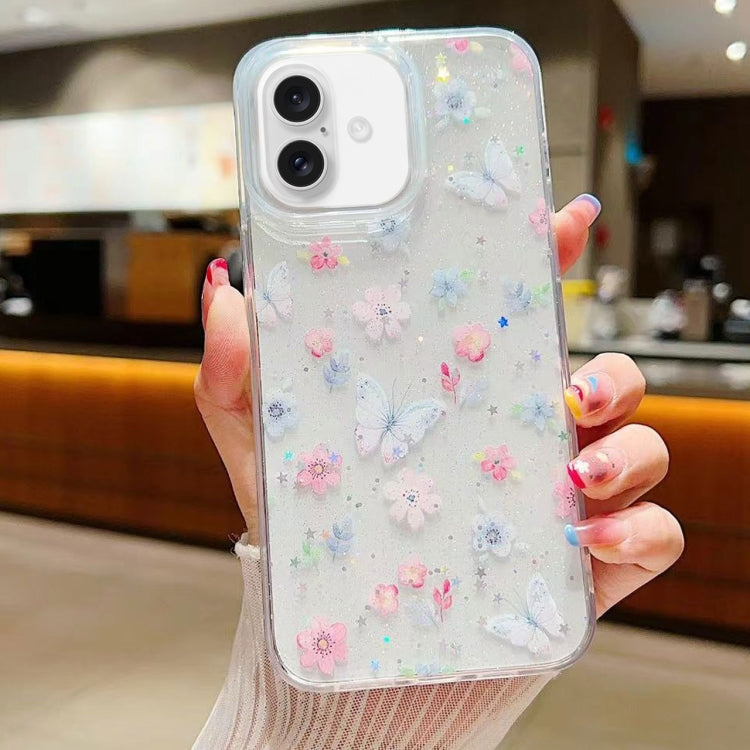 Fresh Small Floral Epoxy TPU Phone Case, For iPhone 16 Pro Max, For iPhone 16 Pro, For iPhone 16 Plus, For iPhone 16