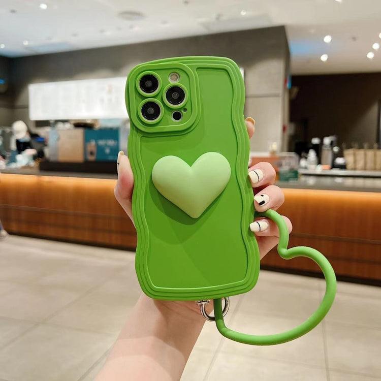 3D Heart Skin-Feel Silicone Phone Case with Wristband, For iPhone 14 Pro Max, For iPhone 14 Plus, For iPhone 14 Pro, For iPhone 14, For iPhone 13 Pro Max, For iPhone 13 Pro