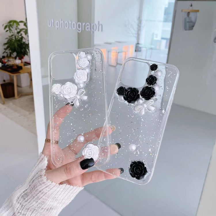 3D Pearl Bow Rose Glitter Epoxy TPU Phone Case, For iPhone 14 Pro Max, For iPhone 14 Plus, For iPhone 14 Pro, For iPhone 14, For iPhone 13 Pro Max, For iPhone 13 Pro, For iPhone 13, For iPhone 13 mini, For iPhone 12 Pro Max, For iPhone 12 Pro...