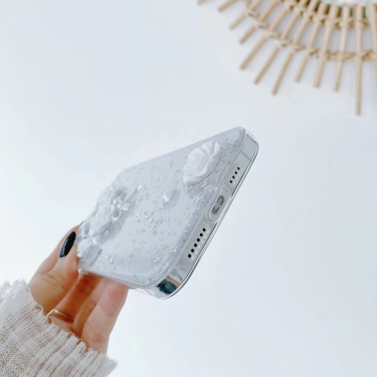 3D Pearl Bow Rose Glitter Epoxy TPU Phone Case, For iPhone 14 Pro Max, For iPhone 14 Plus, For iPhone 14 Pro, For iPhone 14, For iPhone 13 Pro Max, For iPhone 13 Pro, For iPhone 13, For iPhone 13 mini, For iPhone 12 Pro Max, For iPhone 12 Pro...