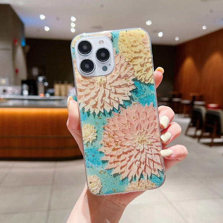 Gold Foil Oil Painting Epoxy TPU Phone Case, For iPhone 12 Pro Max, For iPhone 12 Pro, For iPhone 12, For iPhone 12 mini
