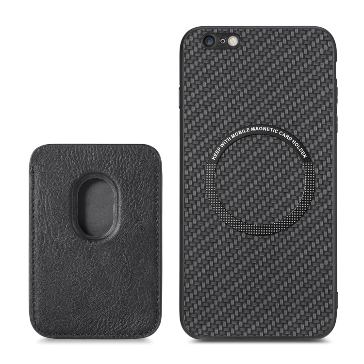 Carbon Fiber Leather Card Magsafe Magnetic Phone Case, For iPhone 6 Plus / 6S Plus, For iPhone 13, For iPhone 7 Plus / 8 Plus, For iPhone 11