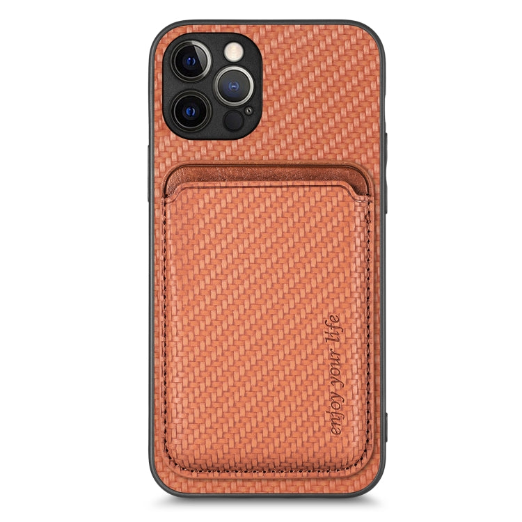 Carbon Fiber Leather Card Magsafe Magnetic Phone Case, For iPhone 12 Pro, For iPhone 12, For iPhone 13 Pro, For iPhone 6 / 6s