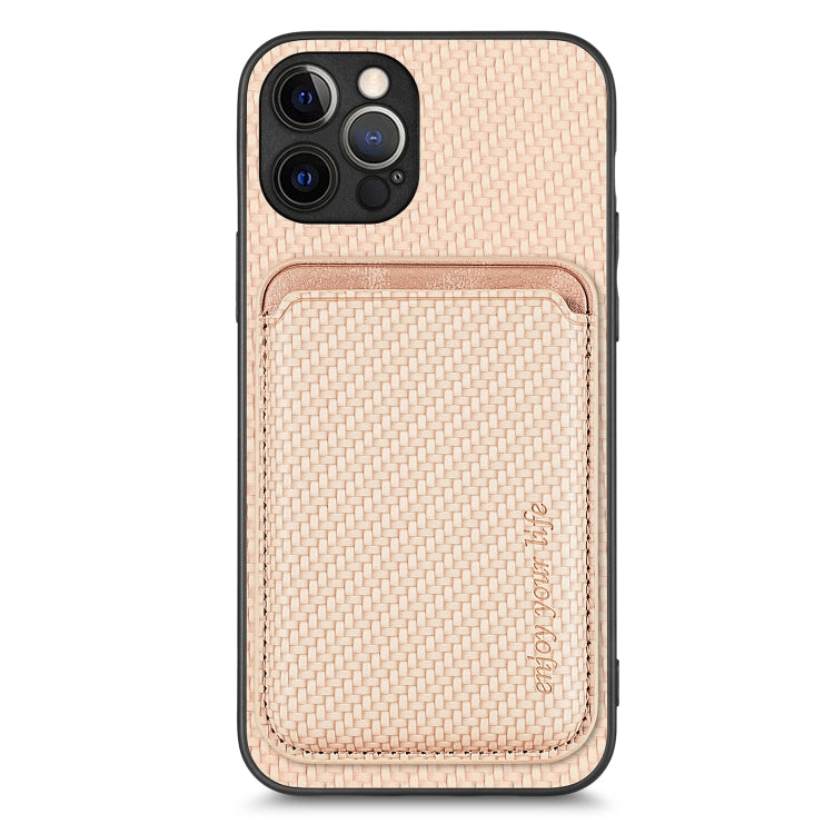 Carbon Fiber Leather Card Magsafe Magnetic Phone Case, For iPhone 12 Pro, For iPhone 12, For iPhone 13 Pro, For iPhone 6 / 6s