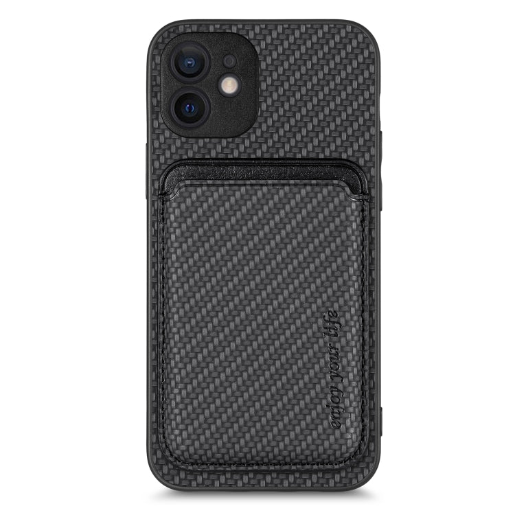 Carbon Fiber Leather Card Magsafe Magnetic Phone Case, For iPhone 12 Pro, For iPhone 12, For iPhone 13 Pro, For iPhone 6 / 6s