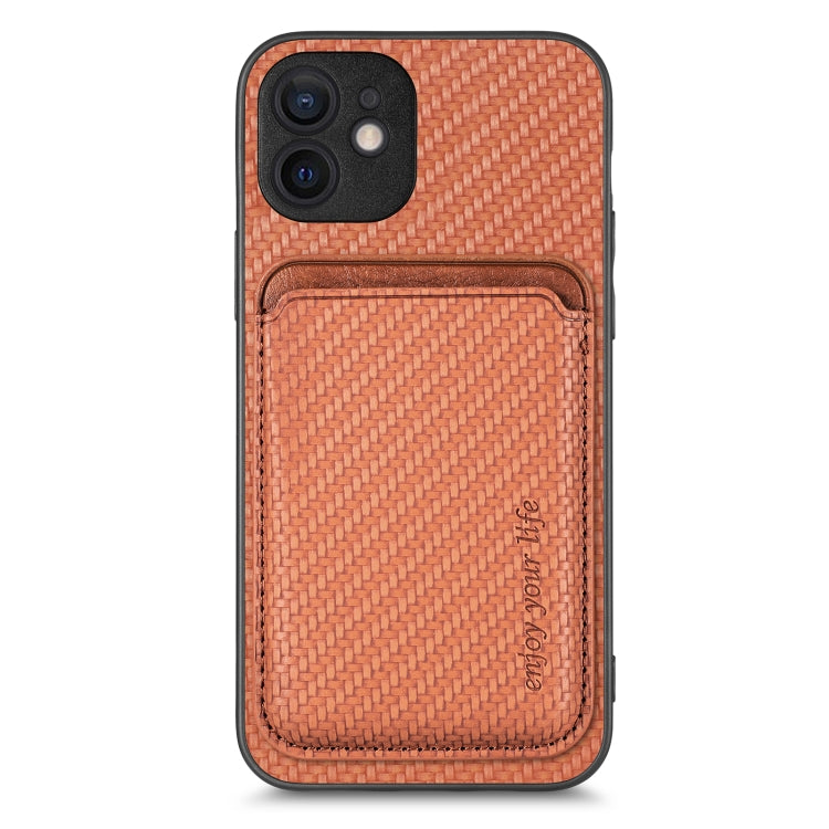 Carbon Fiber Leather Card Magsafe Magnetic Phone Case, For iPhone 12 Pro, For iPhone 12, For iPhone 13 Pro, For iPhone 6 / 6s
