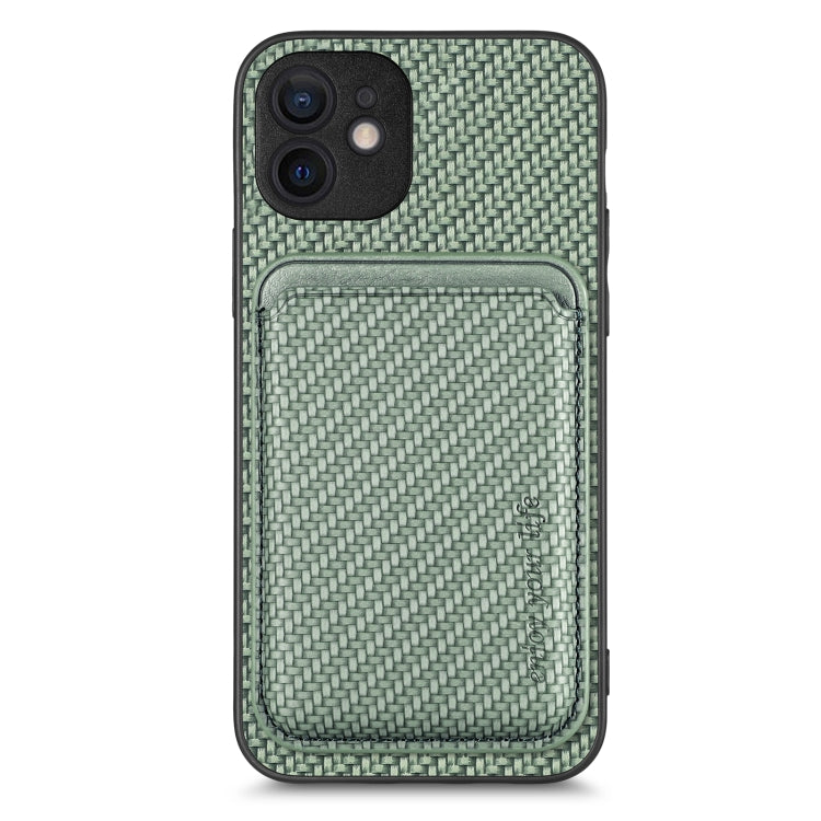 Carbon Fiber Leather Card Magsafe Magnetic Phone Case, For iPhone 12 Pro, For iPhone 12, For iPhone 13 Pro, For iPhone 6 / 6s