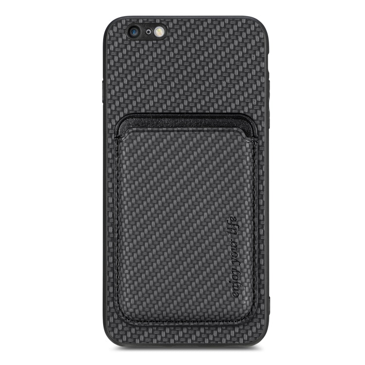 Carbon Fiber Leather Card Magsafe Magnetic Phone Case, For iPhone 12 Pro, For iPhone 12, For iPhone 13 Pro, For iPhone 6 / 6s