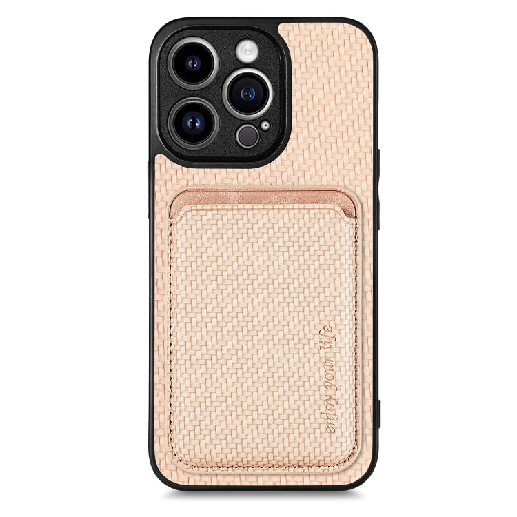 Carbon Fiber Leather Card Magsafe Magnetic Phone Case, For iPhone 11 Pro Max, For iPhone 12 mini, For iPhone 13 mini, For iPhone 13 Pro Max