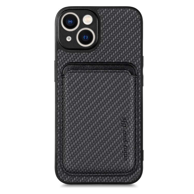 Carbon Fiber Leather Card Magsafe Magnetic Phone Case, For iPhone 14, For iPhone 14 Plus, For iPhone 14 Pro, For iPhone 14 Pro Max