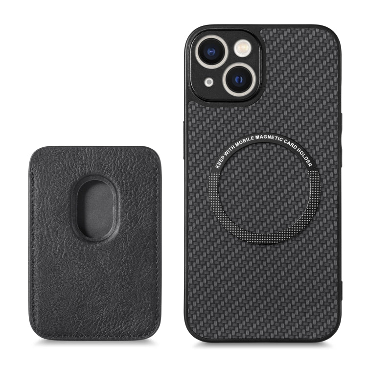 Carbon Fiber Leather Card Magsafe Magnetic Phone Case, For iPhone 14, For iPhone 14 Plus, For iPhone 14 Pro, For iPhone 14 Pro Max
