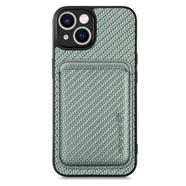 Carbon Fiber Leather Card Magsafe Magnetic Phone Case, For iPhone 14, For iPhone 14 Plus, For iPhone 14 Pro, For iPhone 14 Pro Max