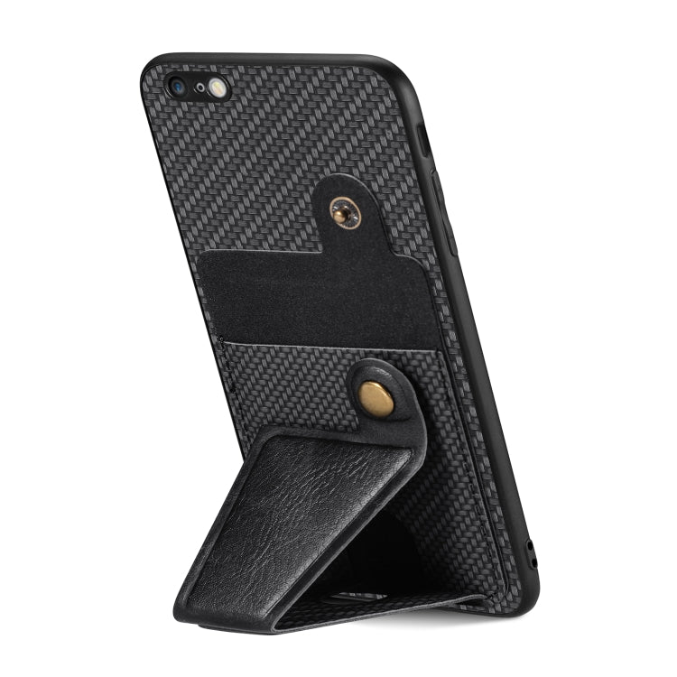 Carbon Fiber Wallet Flip Card K-shaped Holder Phone Case