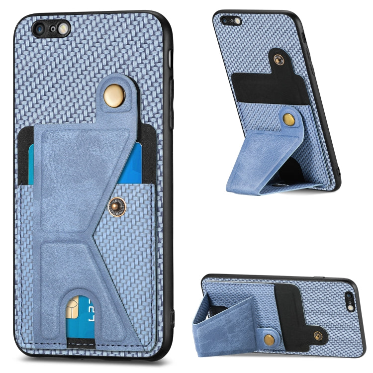 Carbon Fiber Wallet Flip Card K-shaped Holder Phone Case