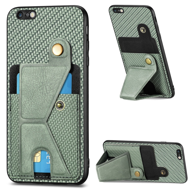 Carbon Fiber Wallet Flip Card K-shaped Holder Phone Case