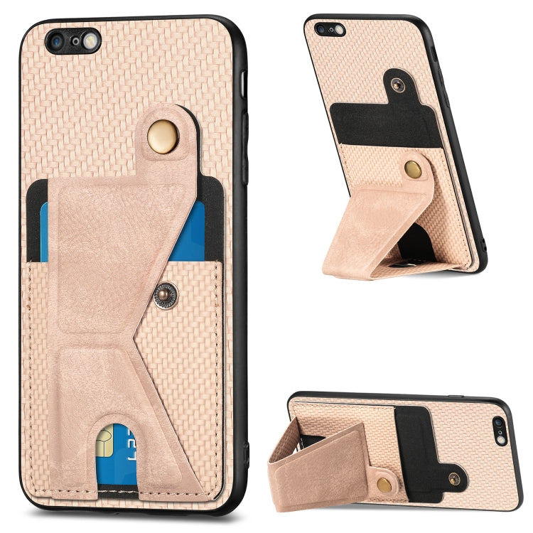 Carbon Fiber Wallet Flip Card K-shaped Holder Phone Case