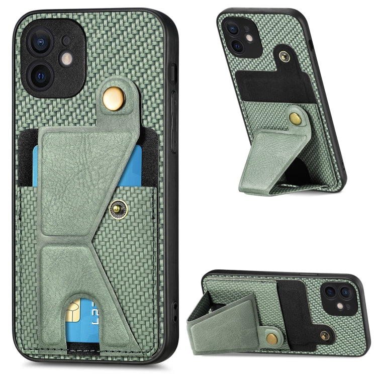 Carbon Fiber Wallet Flip Card K-shaped Holder Phone Case, For iPhone X / XS, For iPhone XR, For iPhone XS Max, For iPhone 11