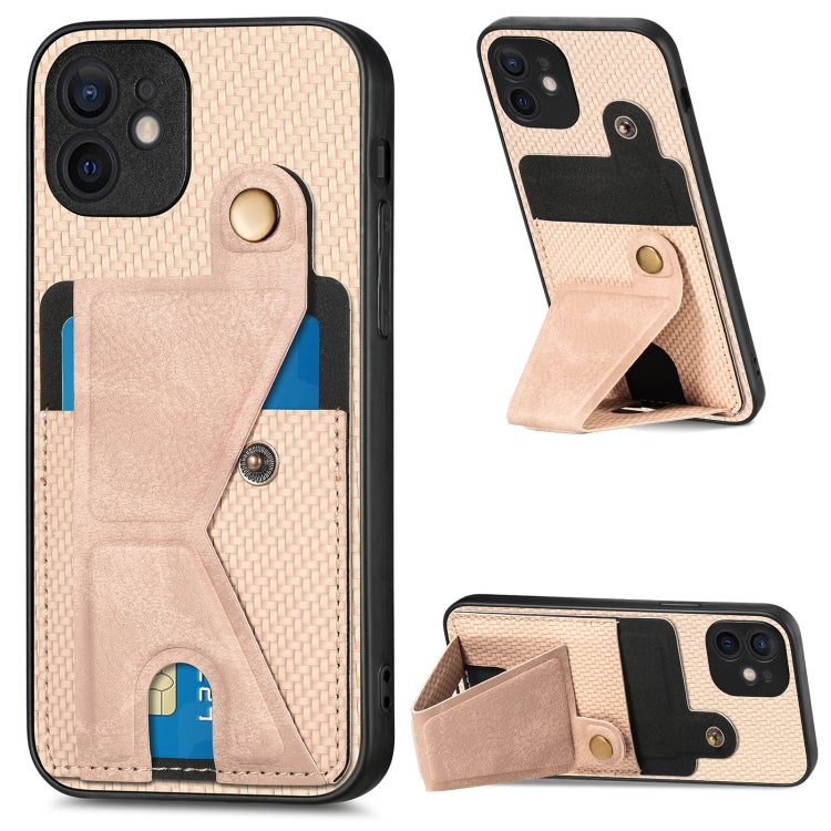 Carbon Fiber Wallet Flip Card K-shaped Holder Phone Case, For iPhone X / XS, For iPhone XR, For iPhone XS Max, For iPhone 11