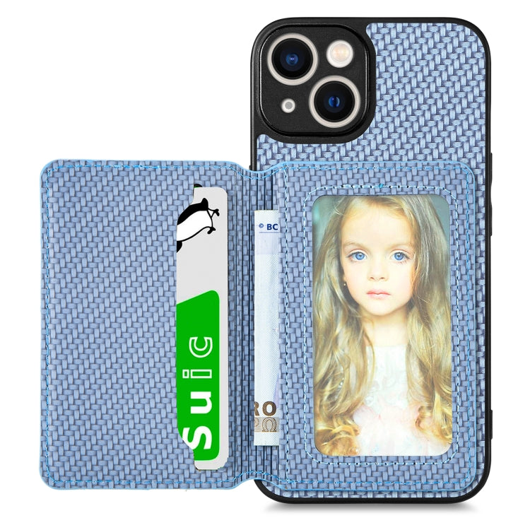 Carbon Fiber Magnetic Card Bag Phone Case, For iPhone 13, For iPhone 13 mini, For iPhone 13 Pro, For iPhone 13 Pro Max