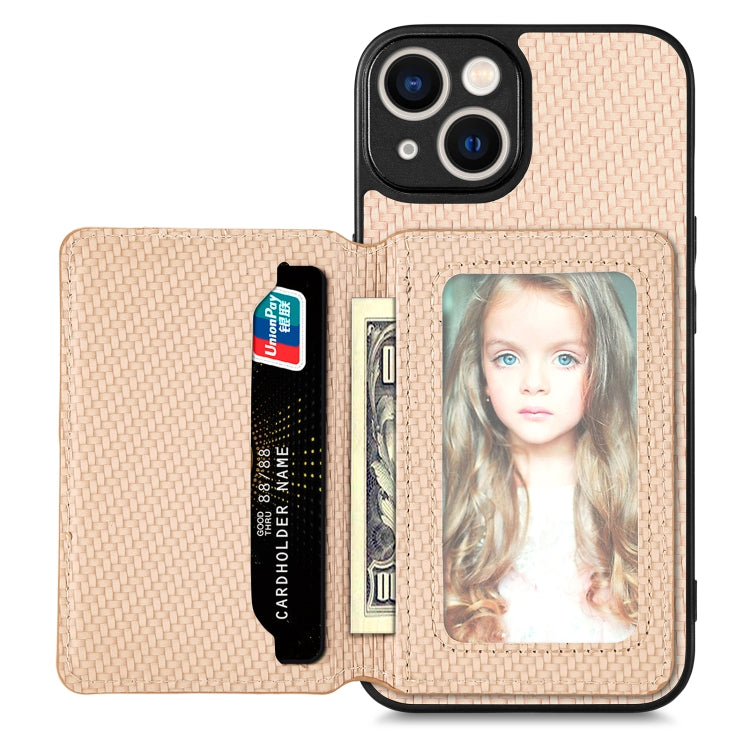 Carbon Fiber Magnetic Card Bag Phone Case, For iPhone 13, For iPhone 13 mini, For iPhone 13 Pro, For iPhone 13 Pro Max