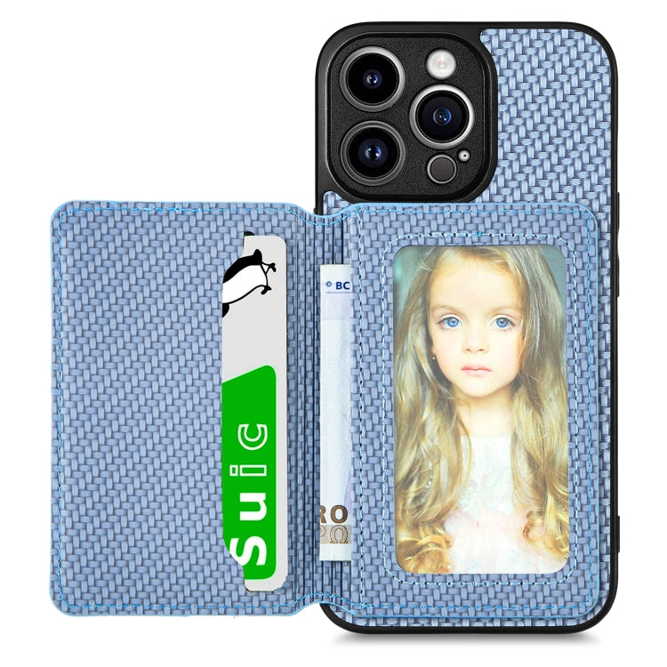 Carbon Fiber Magnetic Card Bag Phone Case, For iPhone 13, For iPhone 13 mini, For iPhone 13 Pro, For iPhone 13 Pro Max
