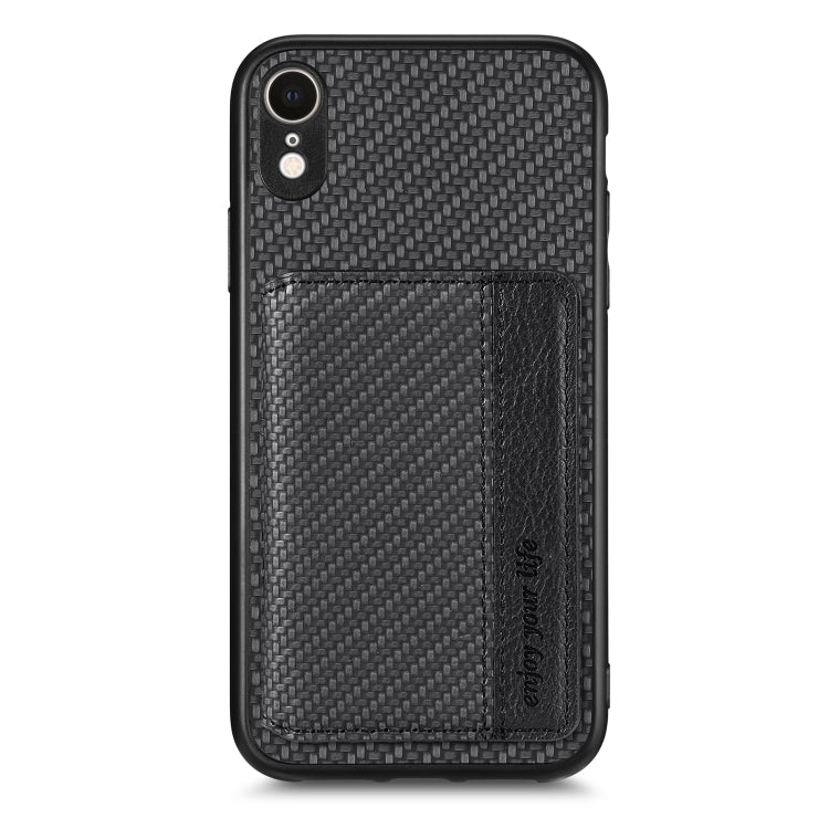 Carbon Fiber Magnetic Card Bag Phone Case, For iPhone XR, For iPhone XS Max, For iPhone SE 2022 / 2020 / 7 / 8, For iPhone 7 Plus / 8 Plus