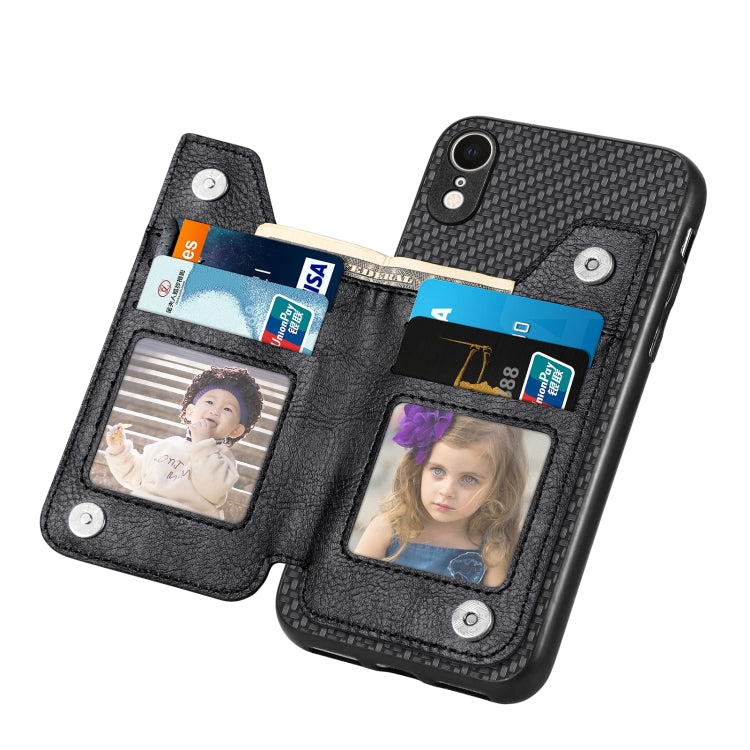 Carbon Fiber Horizontal Flip Zipper Wallet Phone Case, For iPhone XR, For iPhone XS Max, For iPhone SE 2022 / 2020 / 7 / 8, For iPhone 7 Plus / 8 Plus